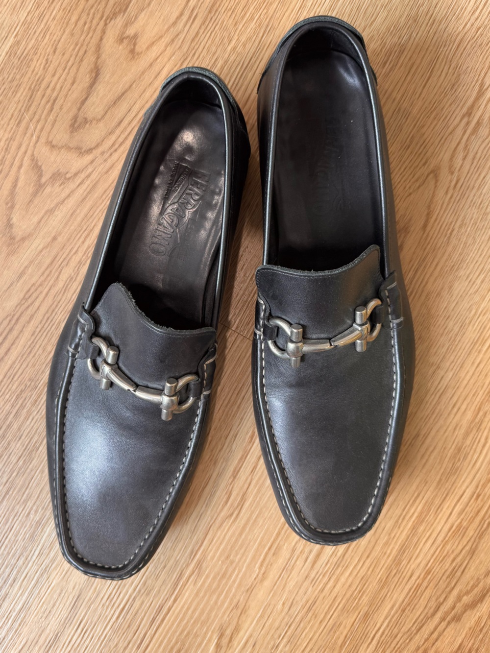 Salvatore Ferragamo Black Leather Bit Loafers - Men's